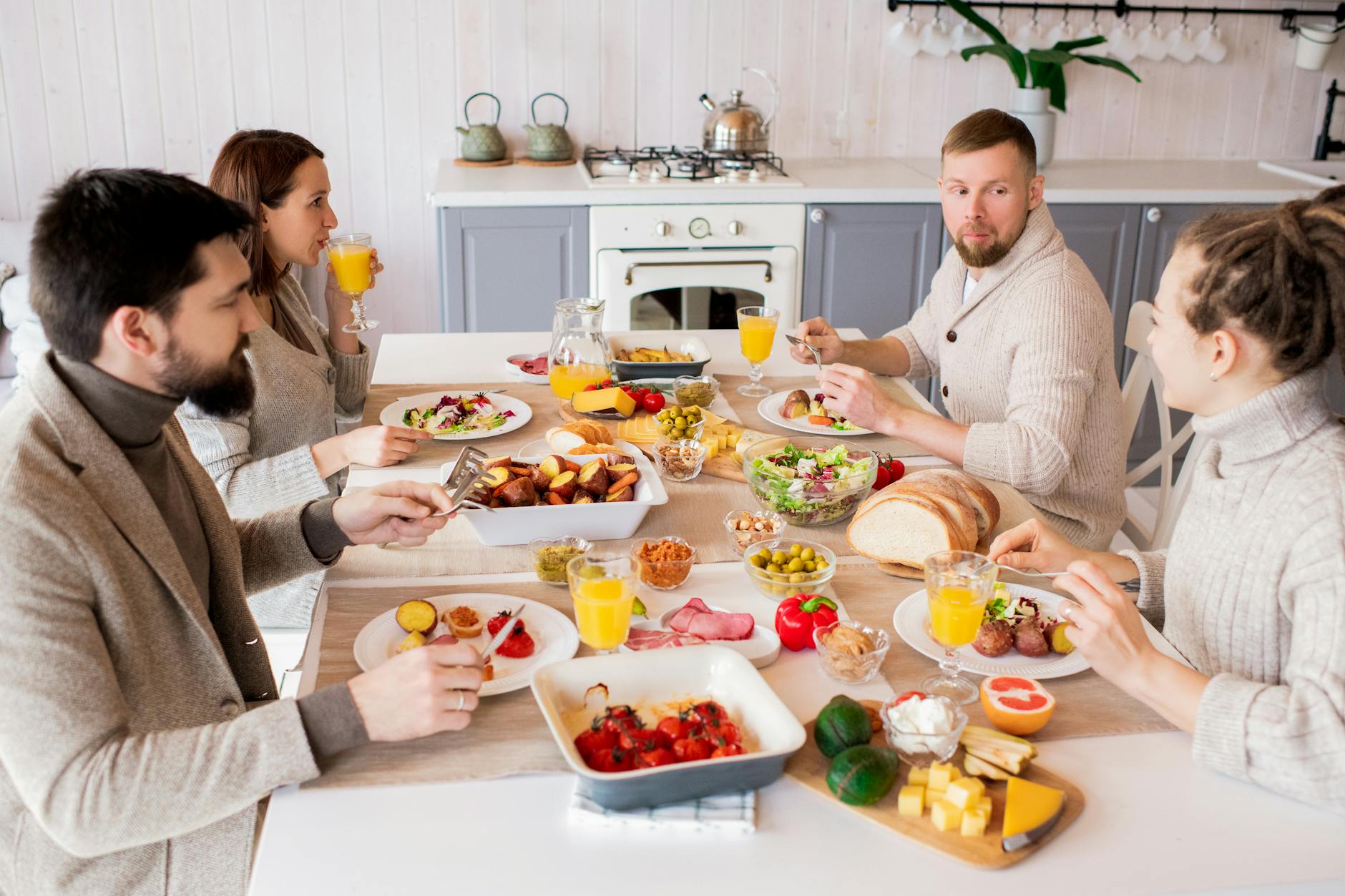 photo of people having lunch