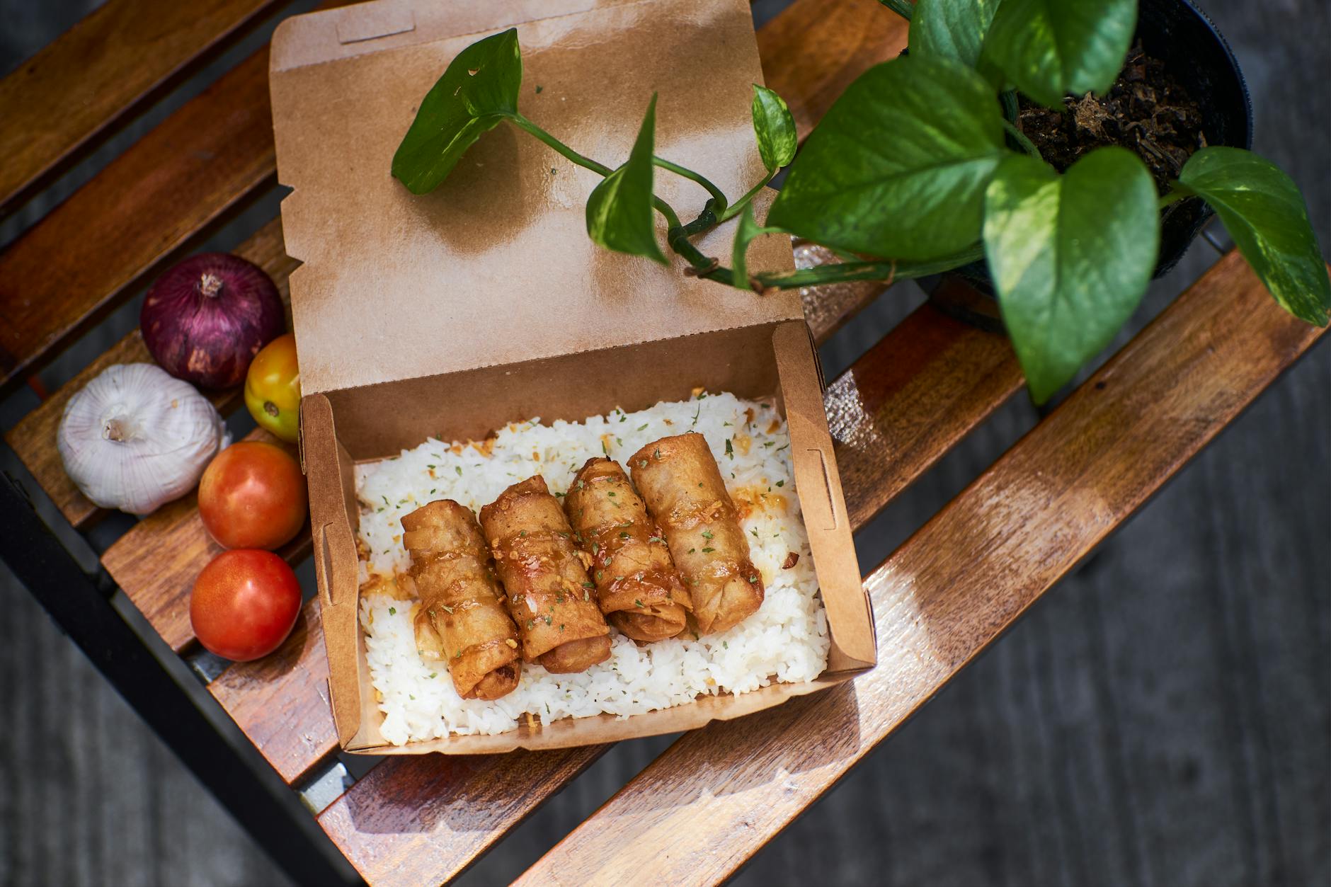 fried food in a take out box